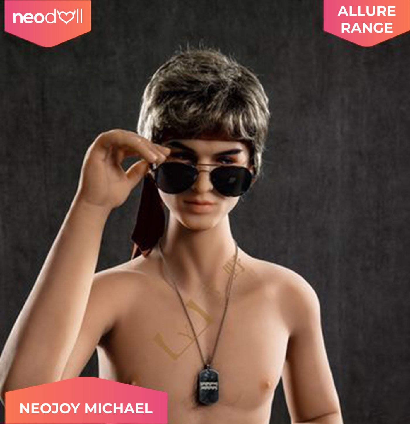 Neodoll Allure Michael - Realistic Male Sex Doll - 173cm - Tan -17cm Penis