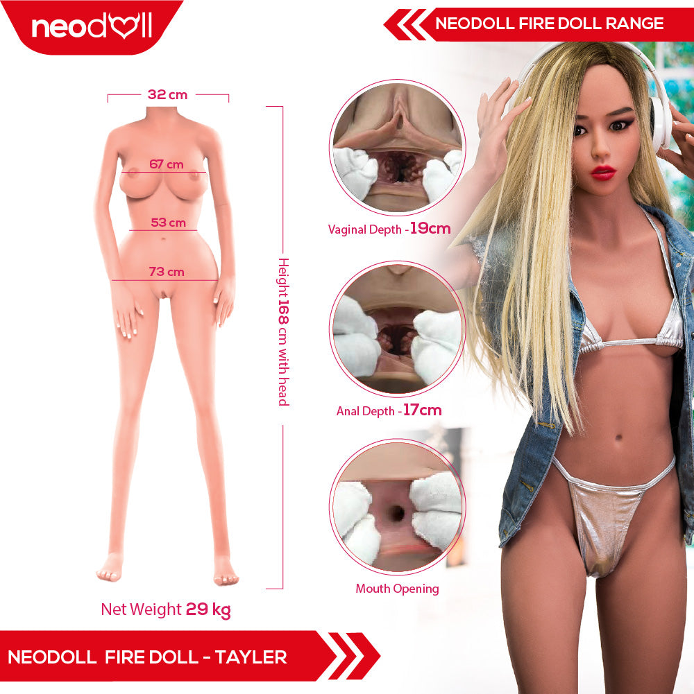 Sex Doll Tayler | 168cm Height | Light Tan Skin | Shrug & Standing | Neodoll Firedoll