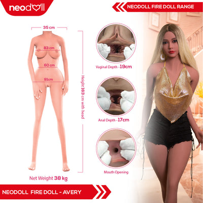 Sex Doll Avery | 163cm Height | Light Tan Skin | Shrug & Standing | Neodoll Firedoll