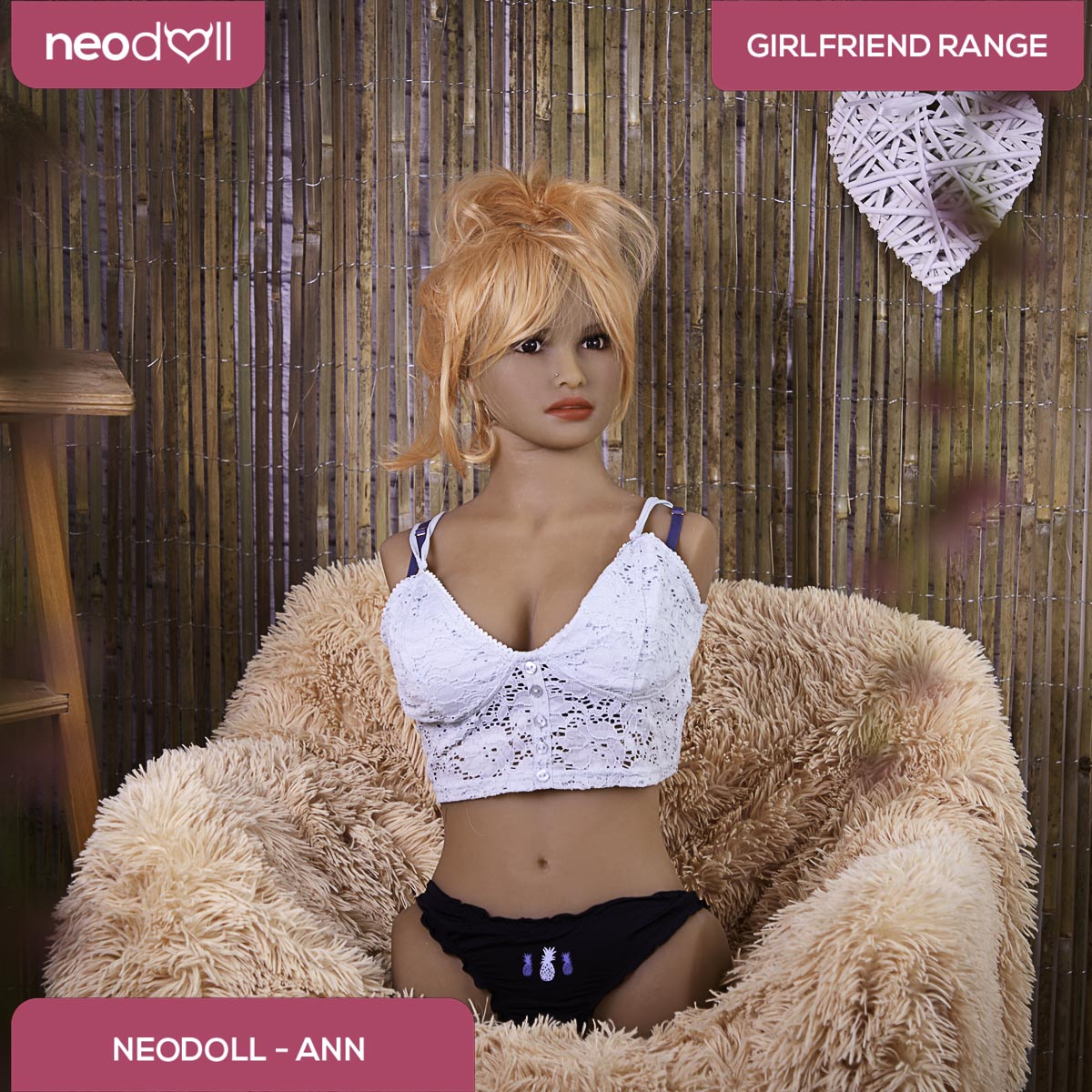 Neojoy Easy Torso With Girlfriend Ann Head - Realistic Sex Doll Torso With Head Connector - Tan - 17kg