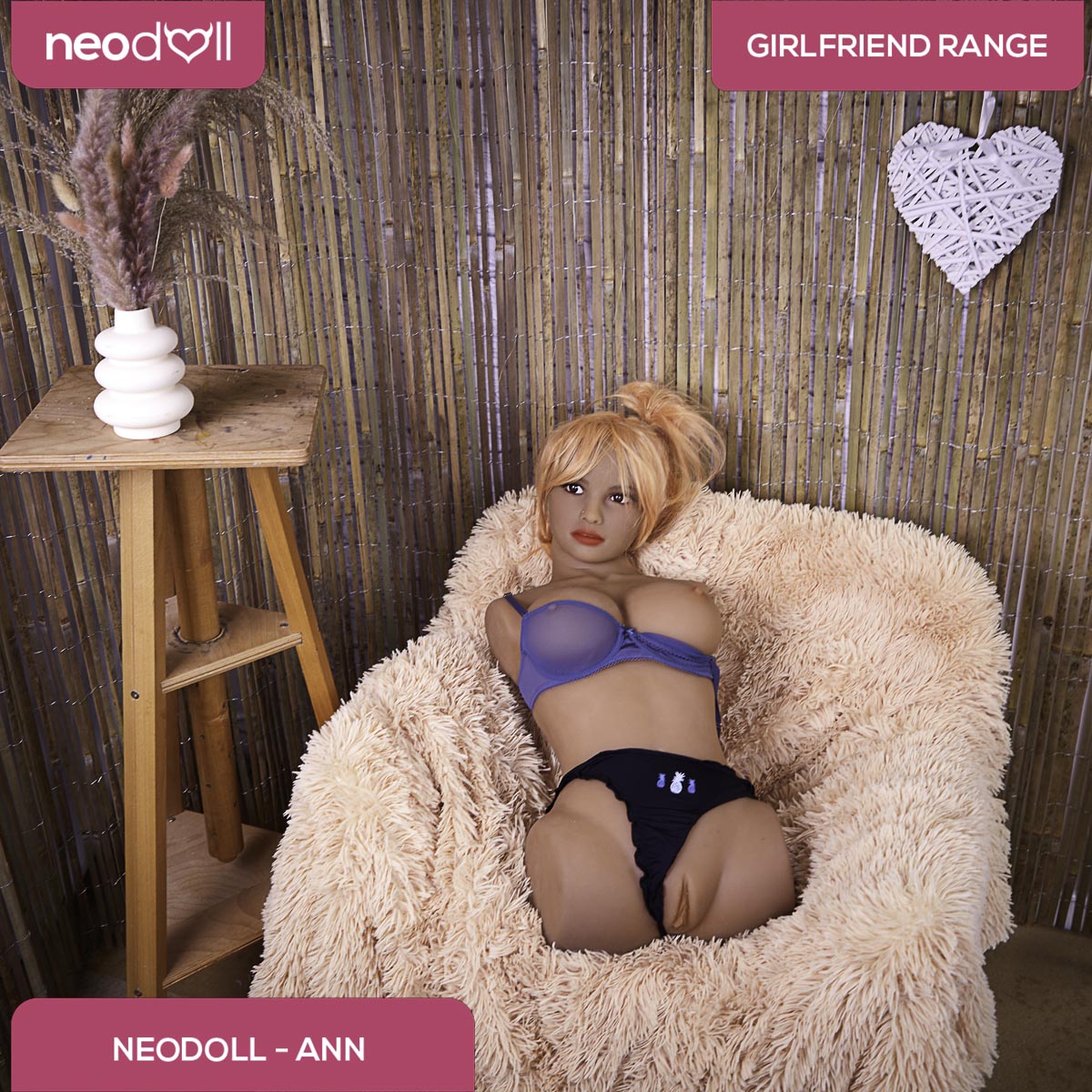 Neojoy Easy Torso With Girlfriend Ann Head - Realistic Sex Doll Torso With Head Connector - Tan - 17kg