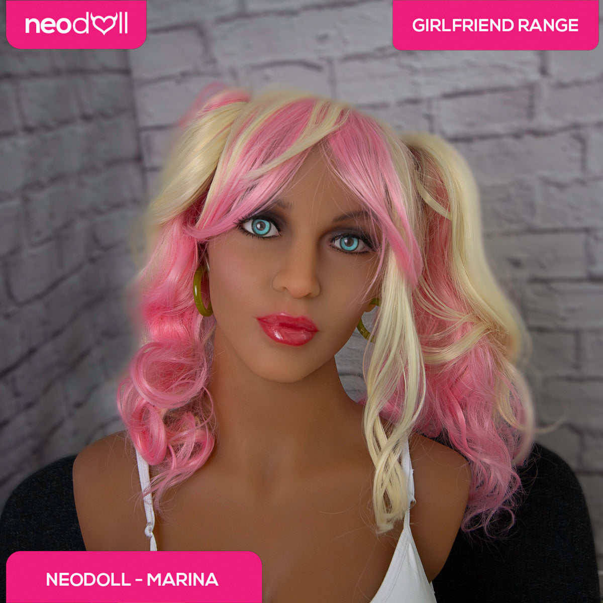Neojoy Easy Torso With Girlfriend Marina Head - Realistic Sex Doll Torso With Head Connector - Tan - 17kg