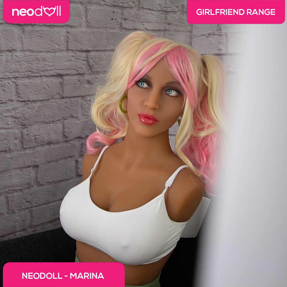 Neojoy Easy Torso With Girlfriend Marina Head - Realistic Sex Doll Torso With Head Connector - Tan - 17kg