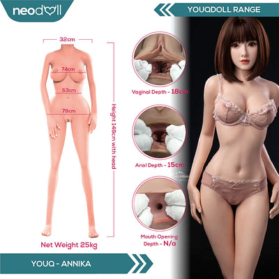 Youqdoll - Annika - Realistic Silicone Sex doll - 148cm - Natural