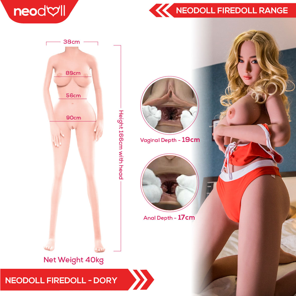 Sex Doll Dory | 166cm Height | Light Tan Skin | Shrug & Standing | Neodoll Firedoll