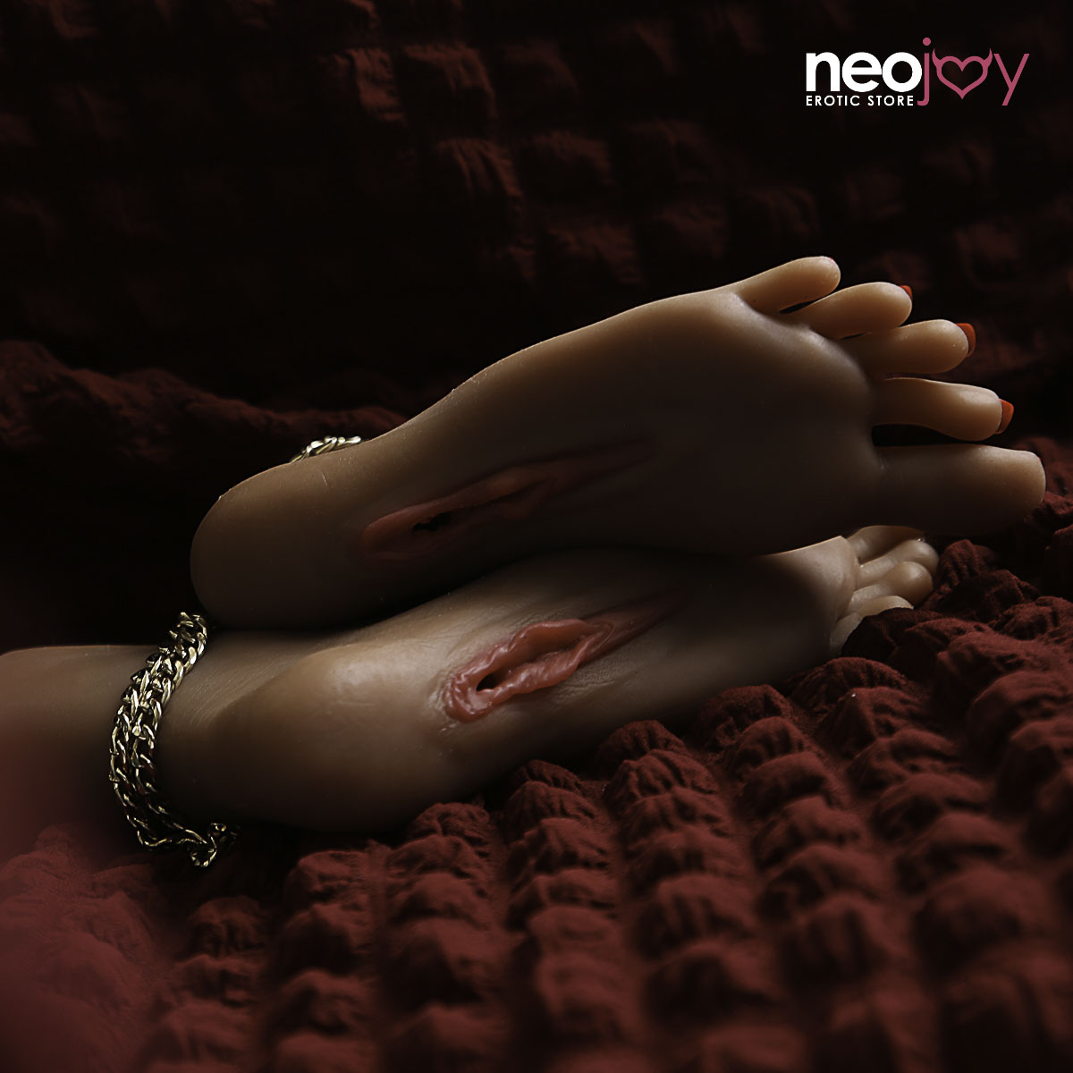 Neojoy Emma Right Foot Fetish - Internal Skeleton & Toenails - 0.55 kg - Brown - With Vagina