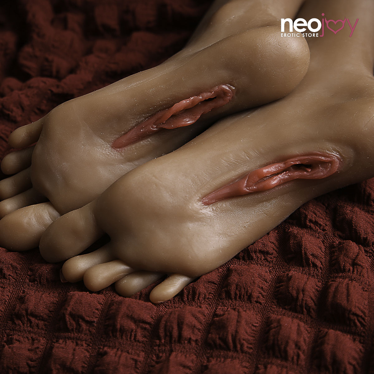 Neojoy Emma Right Foot Fetish - Internal Skeleton & Toenails - 0.55 kg - Brown - With Vagina