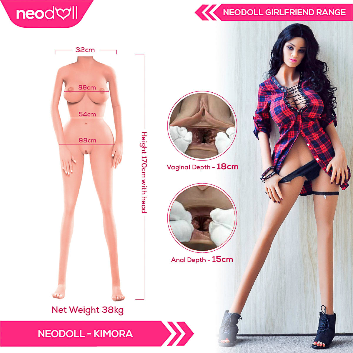 Sex Doll Kimora | 170cm Height | Tan Skin | Standing & Shrug | Neodoll Girlfriend