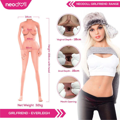 Neodoll Girlfriend Everleigh - Realistic Sex Doll - Gel Breast - 158cm - Tan