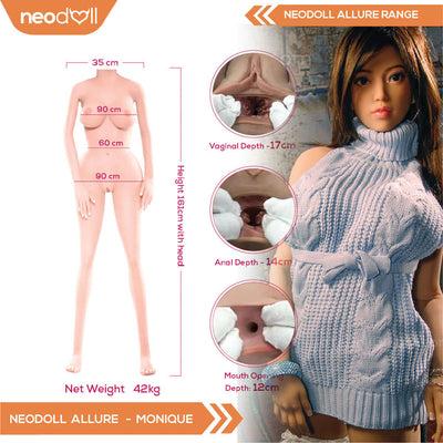 Neodoll Allure Monique - Realistic Sex Doll - 161cm - Tan