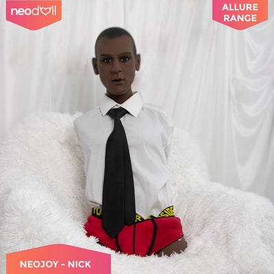 Neodoll Allure - Nick Head With Male Sex Doll Torso - Black - 23cm Dildo