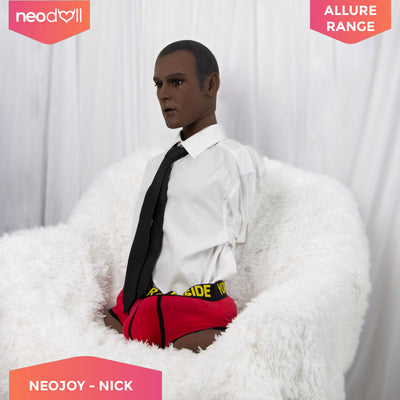 Neodoll Allure - Nick Head With Male Sex Doll Torso - Black - 17cm/23cm Dildo