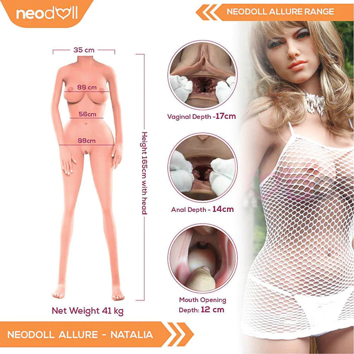 Sex Doll Natalia | 165cm Height | Tan Skin | Shrug & Standing | Neodoll Allure
