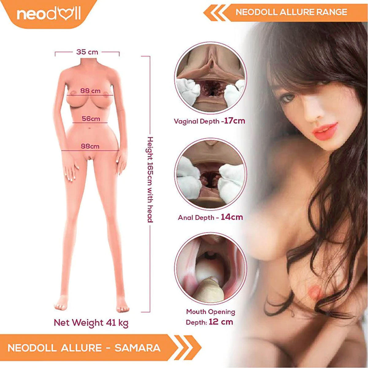 Sex Doll Samara | 165cm Height | Tan Skin | Shrug & Standing | Neodoll Allure