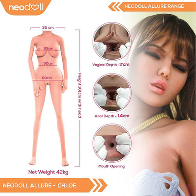Neodoll Allure Chloe - Realistic Sex Doll - 161cm - Tan